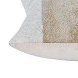 20" X 20" Brown and Ivory Striped Faux Leather Zippered Pillow