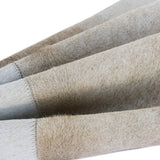 20" X 20" Beige and Ivory Striped Faux Leather Zippered Pillow
