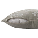 16" X 24" Ivory Faux Leather Zippered Pillow