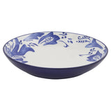 Blue and White Sixteen Piece Round Floral Ceramic Service For Four Dinnerware Set