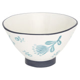 Blue and White Sixteen Piece Round Floral Ceramic Service For Four Dinnerware Set