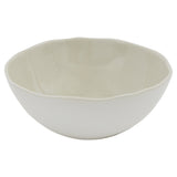 White and Natural Sixteen Piece Round Ceramic Service For Four Dinnerware Set
