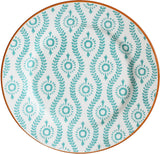 White and Natural Sixteen Piece Round Ceramic Service For Four Dinnerware Set