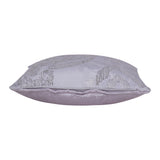 20" X 20" Silver Striped Polyester Zippered Pillow With Beads