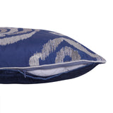 20" X 20" Blue Geometric Polyester Zippered Pillow With Beads