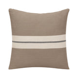 24" X 24" Brown Striped Cotton Zippered Pillow