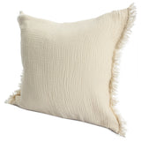 20" X 20" Ivory Chenille Zippered Pillow