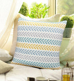 20" X 20" Gray Chevron Wool Blend Zippered Down Pillow