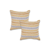 Set of Two 18" X 18" Orange Beach Chevron Cotton Zippered Pillow