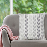 Set of Two 18" X 18" Orange Beach Chevron Cotton Zippered Pillow