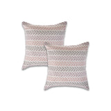 Set of Two 18" X 18" Blue Beach Chevron Cotton Zippered Pillow