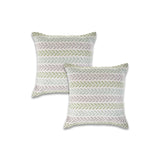 Set of Two 18" X 18" Black Beach Chevron Cotton Zippered Pillow