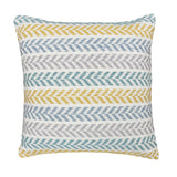 Set of Four 18" X 18" Yellow Beach Chevron Cotton Zippered Pillow