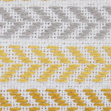 Set of Four 18" X 18" Orange Beach Chevron Cotton Zippered Pillow