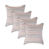 Set of Four 18" X 18" Blue Beach Chevron Cotton Zippered Pillow