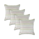 Set of Four 18" X 18" Black Beach Chevron Cotton Zippered Pillow