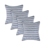 Set of Four 18" X 18" Green Beach Chevron Cotton Zippered Pillow