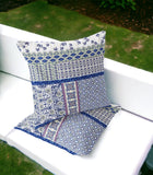 Set of Two 16" X 16" Pink and White Blown Seam Floral Indoor Outdoor Throw Pillow