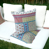 Set of Two 16" X 16" Yellow and White Blown Seam Floral Indoor Outdoor Throw Pillow