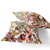 Set of Two 16" X 16" Green and Yellow Blown Seam Floral Indoor Outdoor Throw Pillow