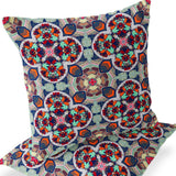 Set of Two 16" X 16" Green and Yellow Blown Seam Floral Indoor Outdoor Throw Pillow