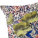 Set of Two 16" X 16" Blue and Yellow Butterfly Blown Seam Floral Indoor Outdoor Throw Pillow