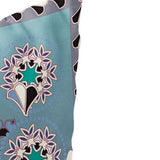 Set of Two 16" X 16" Blue and Purple Peacock Blown Seam Floral Indoor Outdoor Throw Pillow