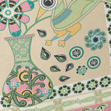 Set of Two 16" X 16" Beige and Pink Peacock Blown Seam Floral Indoor Outdoor Throw Pillow
