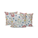 Set of Three 16" X 16" Gray and Blue Bird Indoor Outdoor Throw Pillow