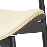 Set of Two Black Upholstered Faux Leather Curved Back Dining Side Chairs