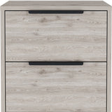 19" Gray Two Drawer Faux Wood Nightstand