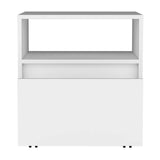21" White One Drawer Faux Wood Nightstand