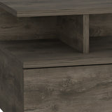20" Black Two Drawer Faux Wood Nightstand