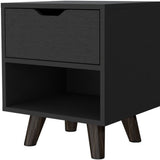 19" White One Drawer Faux Wood Nightstand