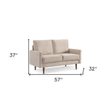 57" Black And Dark Brown Velvet Loveseat
