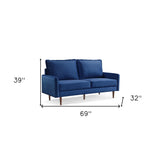 57" Beige And Dark Brown Velvet Loveseat