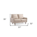 57" Black And Dark Brown Velvet Loveseat