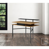 43" Gray and Black Writing Desk