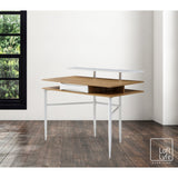 43" Natural and Black Writing Desk
