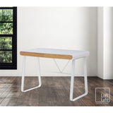 43" Natural and White Writing Desk