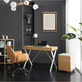 43" Natural and Black Writing Desk