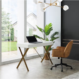 43" Natural and White Writing Desk