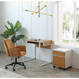 32" Natural and Black Writing Desk