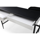 32" White and Black Writing Desk