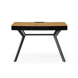 43" Natural and Black Writing Desk With Three Drawers