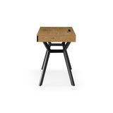 43" Natural and Black Writing Desk With Three Drawers