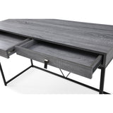 43" Wood Brown and Black Writing Desk With Three Drawers