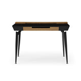 44" Black and Natural Writing Desk With Three Drawers
