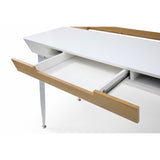 44" White and Gray Writing Desk With Three Drawers