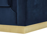 84" Navy Blue Velvet Sofa